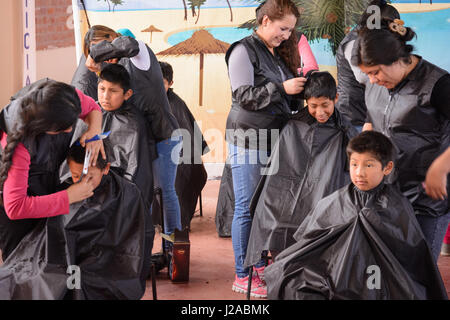 Peru, Arequipa, children's aid in the poor district Arequipas. There is a school, a home and a polyclinic Stock Photo