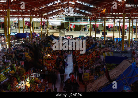 Peru, Arequipa, Arequipa Market, the Market Hall was built according to plans by Gustave Eiffel, the builder of the Eiffel Tower Stock Photo