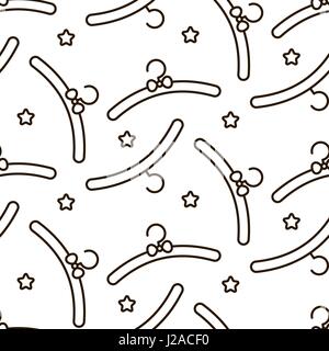 Clothing hanger line icon vector pattern. Stock Vector
