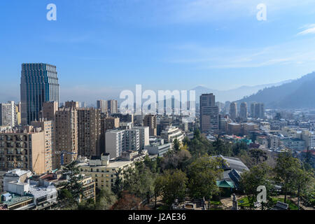 Chile, Región Metropolitana, Santiago, Chile, view from Cerro Santa Lucia to the city Stock Photo