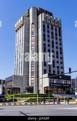 Varna, Bulgaria, April 26, 2017 Full height Varna City Hall Stock Photo