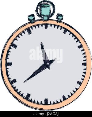 hand drawing color graphic of simple stopwatch Stock Vector