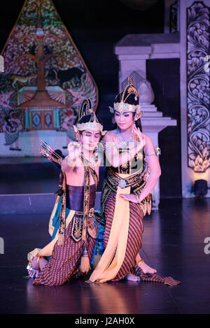 Indonesia, Java, Yogyakarta, Ramayana Performance, an ancient Indian epic about the struggle of the good against the evil Stock Photo