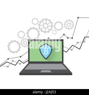 Bitcoins investment business icons Stock Vector