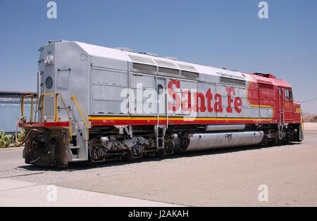 Sante Fe EMD FP45 locomotive at Western American Railroad Museum exhibit at Barstow, San Bernardino County, California, USA Stock Photo