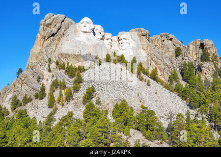 Mount Rushmore National Memorial on a sunny day, South Dakota, USA. Stock Photo