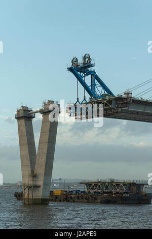 Queensferry Crossing under construction, South Queensferry,  Scotland, United Kingdom Stock Photo