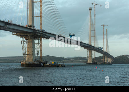 Queensferry Crossing under construction, South Queensferry,  Scotland, United Kingdom Stock Photo