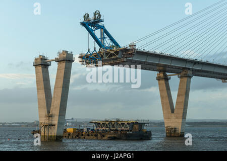 Queensferry Crossing under construction, South Queensferry,  Scotland, United Kingdom Stock Photo