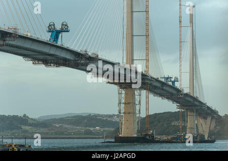 Queensferry Crossing under construction, South Queensferry,  Scotland, United Kingdom Stock Photo