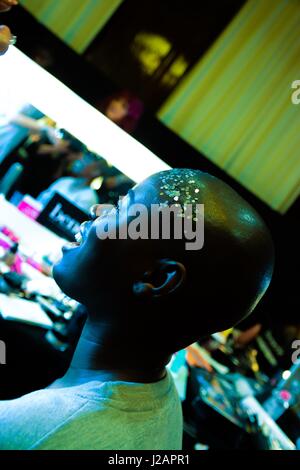 Backstage at HELLAVAGIRL autumn/winter 2017 collection /show during the London Fashion Week @ FASHION SCOUT 20th February 2017 Stock Photo