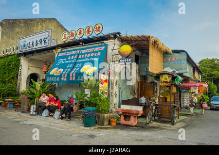 George Town, Malaysia - March 10, 2017: Streetscape view of shops and daily life of the second largest city in Malaysia. Stock Photo