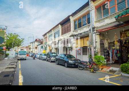 George Town, Malaysia - March 10, 2017: Streetscape view of buildings and daily life of the second largest city in Malaysia. Stock Photo