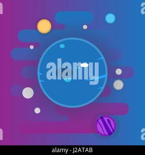 Uranus icon - flat illustration, space elements Stock Vector