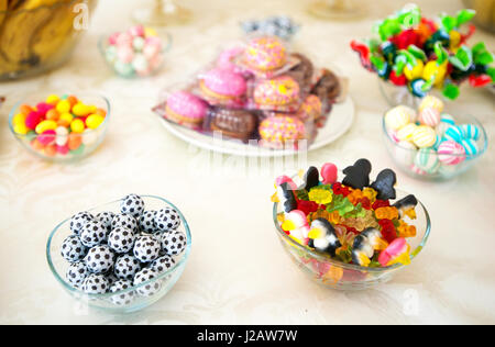candy bar  at wedding Stock Photo