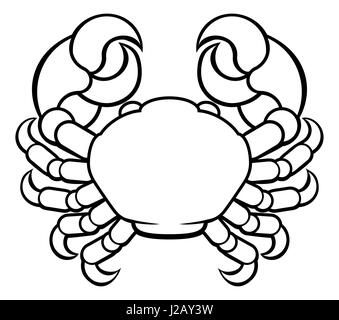 Astrology horoscope zodiac signs, circular Cancer crab symbol Stock Photo