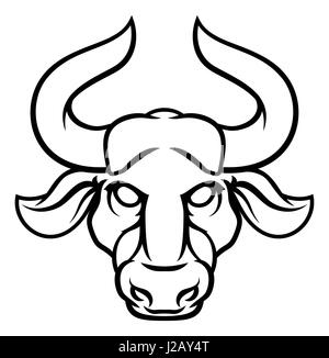 Astrology horoscope zodiac signs, circular Taurus bull symbol Stock Photo