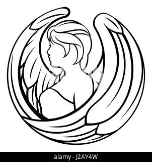 A Virgo angel horoscope astrology zodiac sign symbol Stock Photo