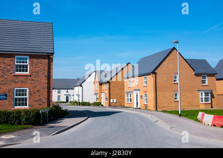 Detached houses on a private estate, Elworth Sandbach Cheshire UK Stock Photo