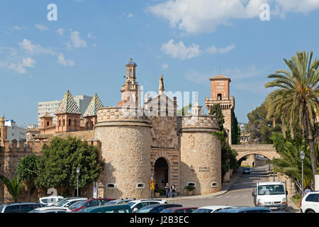 entrance portal of Poble Espanyol in Palma de Mallorca, Spain Stock Photo