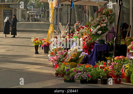 flower shop at La Rambla in Palma de Mallorca, Spain Stock Photo