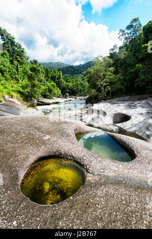 Babinda Boulders, a scenic popular tourist attraction and swimming spot, near Cairns, Queensland, QLD, Australia Stock Photo