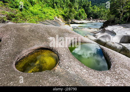 Babinda Boulders, a scenic popular tourist attraction and swimming spot, near Cairns, Queensland, QLD, Australia Stock Photo