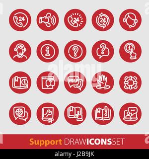 Glossy web, media, business, office and shopping vector icons. Stock Vector