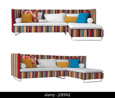 Colorful Sofa isolated on white background Stock Photo