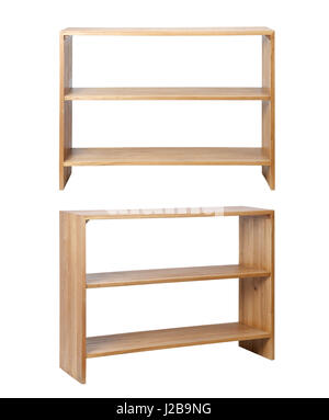 Wooden Rack front and side on white background Stock Photo