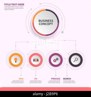 Business infographic concept - vector set of infographic elements in flat design style for presentation, booklet, website. Vector icons set. Stock Vector