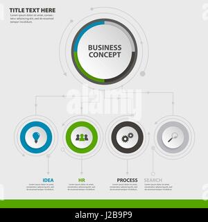 Business infographic concept - vector set of infographic elements in flat design style for presentation, booklet, website. Vector icons set. Stock Vector