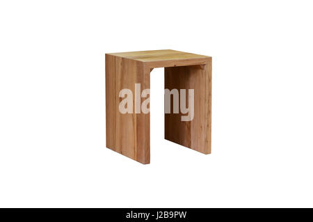 Wooden Stool bench on white background Stock Photo