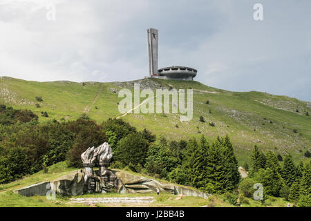 MOUNT BUZLUDZHA, BULGARIA, June 12, 2016: The Buzludzha communist monument, who once served as the House of the Bulgarian Communist Party. Stock Photo