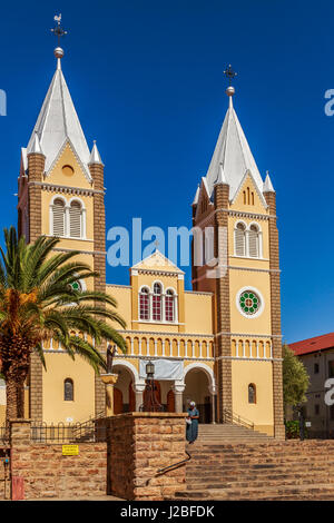 Catholic Saint Mary Church with blue sky  in background, Windhoek, Namibia Stock Photo