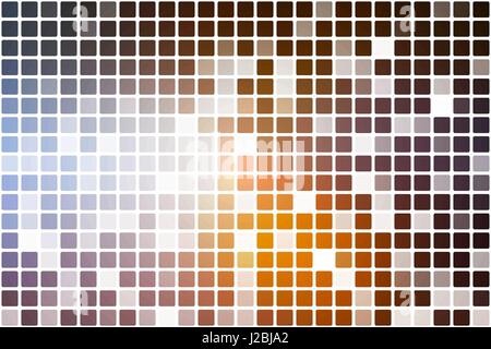 Brown orange white occasional opacity vector square tiles mosaic over white  background Stock Vector
