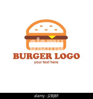 Hot Burgers Logo Stock Vector
