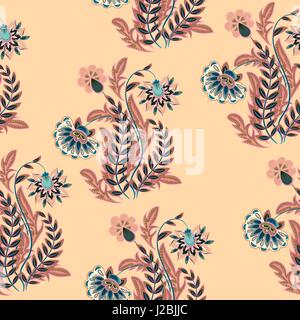 Seamless vector hand drawing flowers in chinoiserie style for scrapbooking, Save the date card, postcard, flyer or wedding invitation, wallpaper, wrapping paper, background Stock Vector