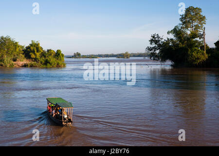 Don Det is part of the 4,000 islands, the stunning region at the southern tip of Laos. Boat transport is the only way to get here. Stock Photo