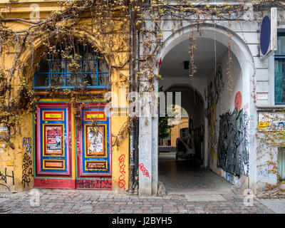 Painted door in Berlin Mitte, Germany Stock Photo