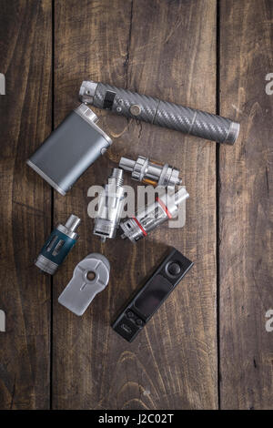 Advanced personal vaporizer or e-cigarette on the table Stock Photo