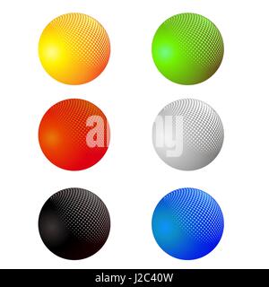 Set of Colorful Spheres Isolated Stock Vector