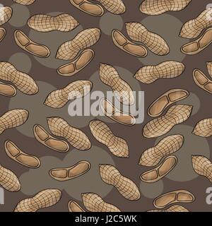 Vector seamless background of peanuts - food pattern for print Stock Vector