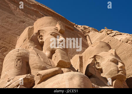 Egypt, Aswan, Abu Simbel, The temple is located on the border to Sudan in the far south of Egypt. Built by Ramses II. UNESCO World Cultural Heritage Stock Photo