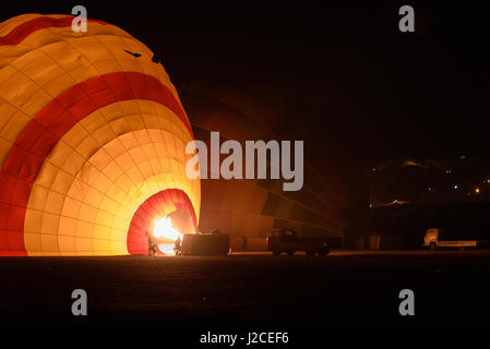 Egypt, Luxor Gouvernement, Luxor, balloon flight over Luxor Stock Photo