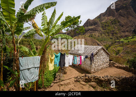 Cape Verde, Santo Antao, Paul, hike in the green Valle do Paul Stock Photo