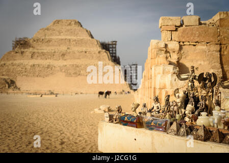 Egypt, Giza Gouvernement, Sakkara, The step pyramid of the Djoser is the oldest Egyptian pyramid and the world's oldest monumental stone building Stock Photo