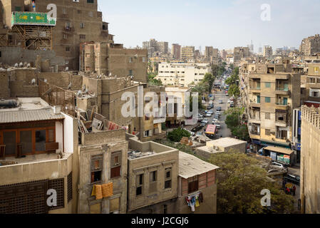 Egypt, Cairo Governorate, Cairo, view from the Minaret of the Ibn Tulun Mosque Stock Photo