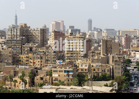 Egypt, Cairo Governorate, Cairo, view from the Minaret of the Ibn Tulun Mosque Stock Photo