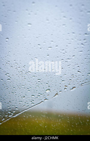 South Africa, Western Cape, Cape, Garden Route, around Cape Town. A rainy day, rain drops on the car window Stock Photo